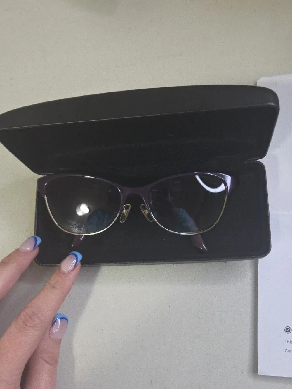 Versace Purple Gradient Cat-Eye Sunglasses with Gold Accents